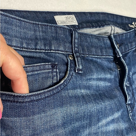 Gap 1969 Always Skinny Dark Wash Lightly Distressed Jeans Size 31/12R #1145 - Picture 3 of 11